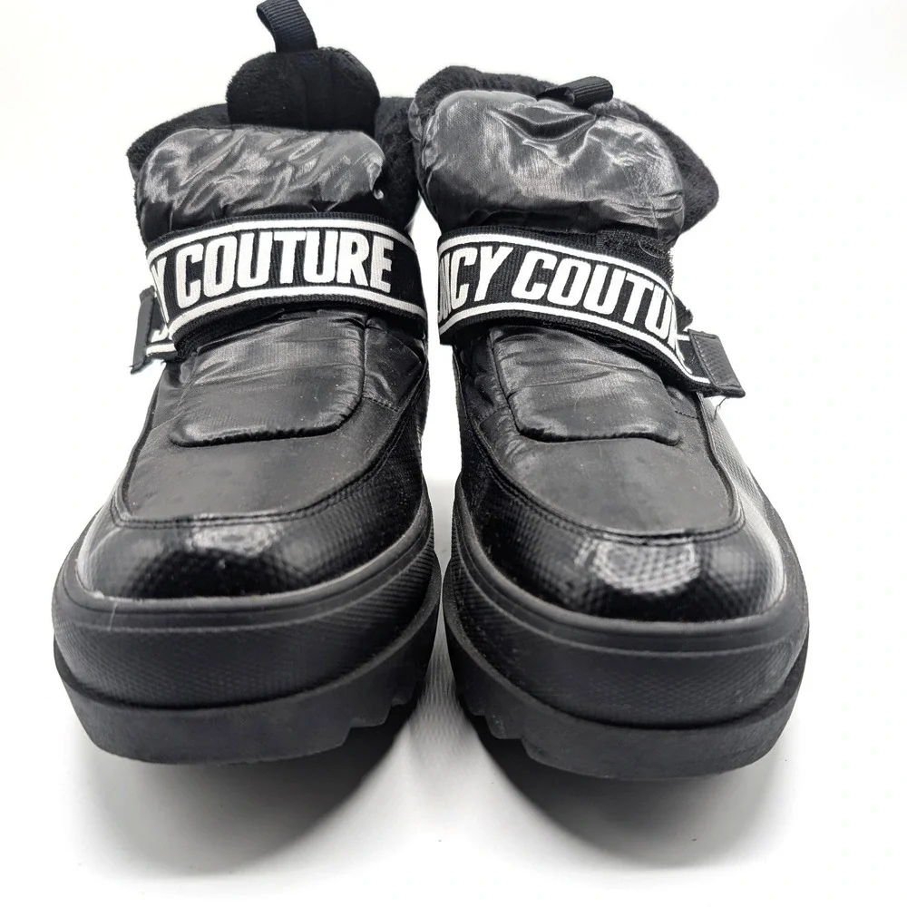 Juicy Couture Veronica Black Puffer Boots Platform Lug Chunky Sole Women 8 Y2k